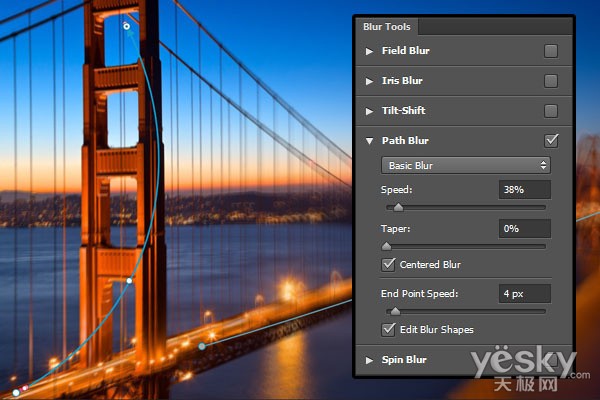 體驗(yàn)Photoshop CC 2014新增路徑模糊濾鏡_天極yesky軟件頻道