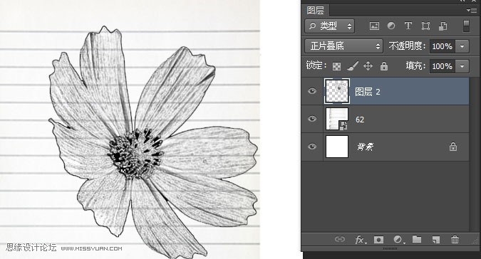 Photoshop制作藍(lán)色圓珠筆手繪花朵照片,PS教程,思緣教程網(wǎng)