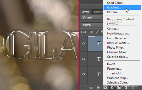 PS教程:Photoshop制作閃亮玻璃文字特效