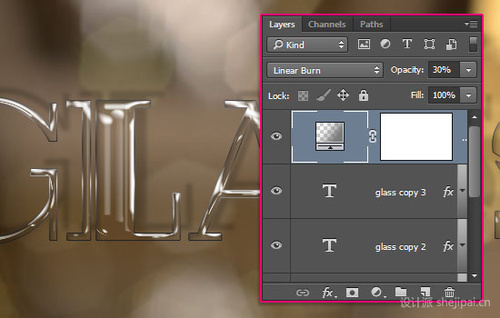 PS教程:Photoshop制作閃亮玻璃文字特效