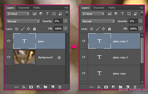 PS教程:Photoshop制作閃亮玻璃文字特效