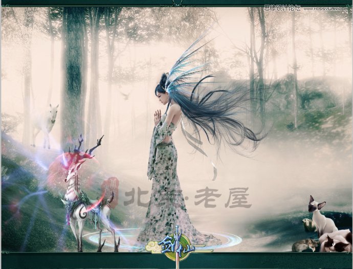 
Photoshop合成夢(mèng)幻叢林中美麗仙子
