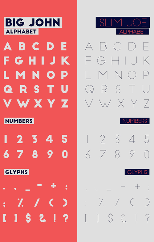 Big John / Slim Joe free font Big John / Slim Joe free font