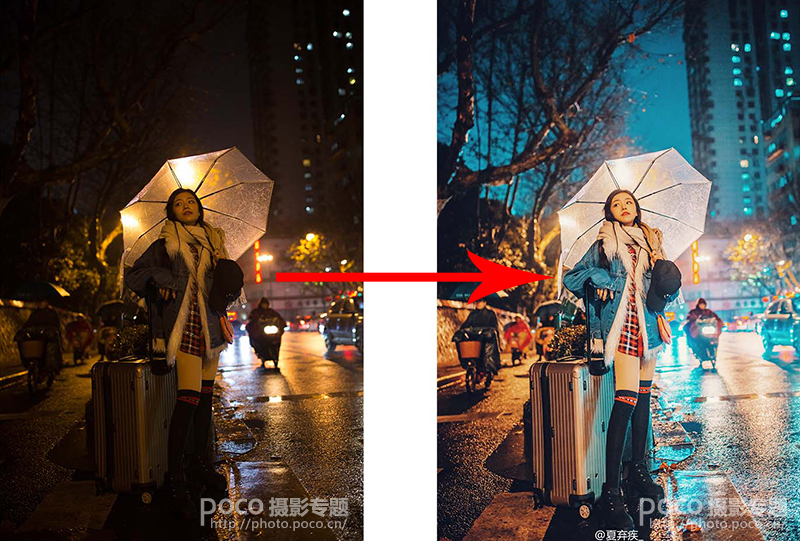 Photoshop給夜景曝光不足的人像照片調亮,圖趣網