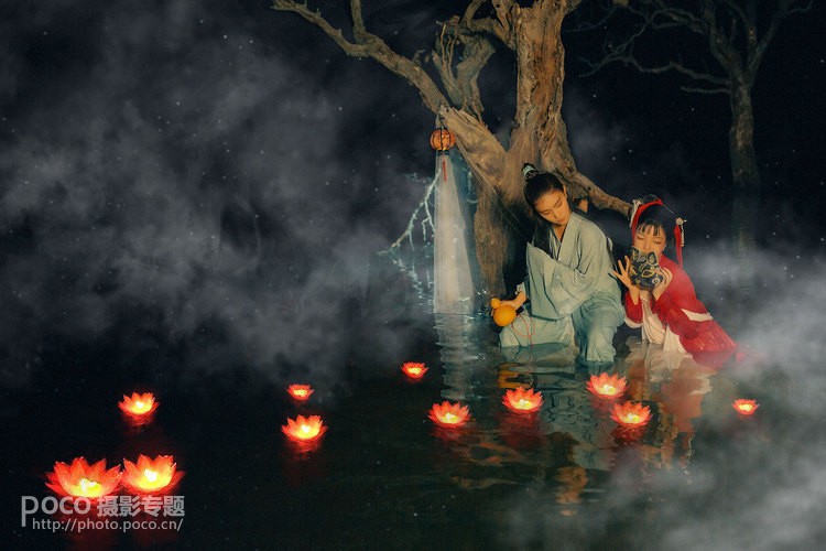 Photoshop調出夜景人像照片唯美藝術結果,破洛洛