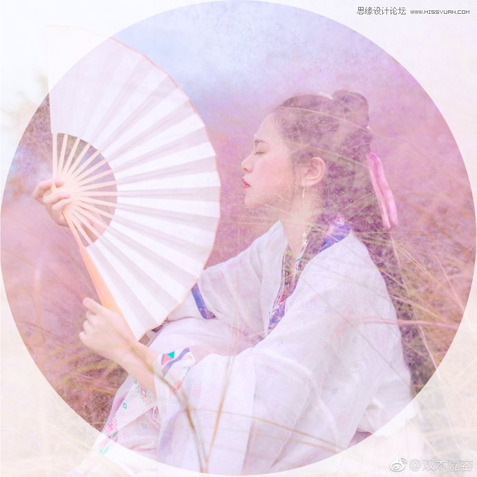 Photoshop調出草叢中的美女夢幻紫紅色,破洛洛