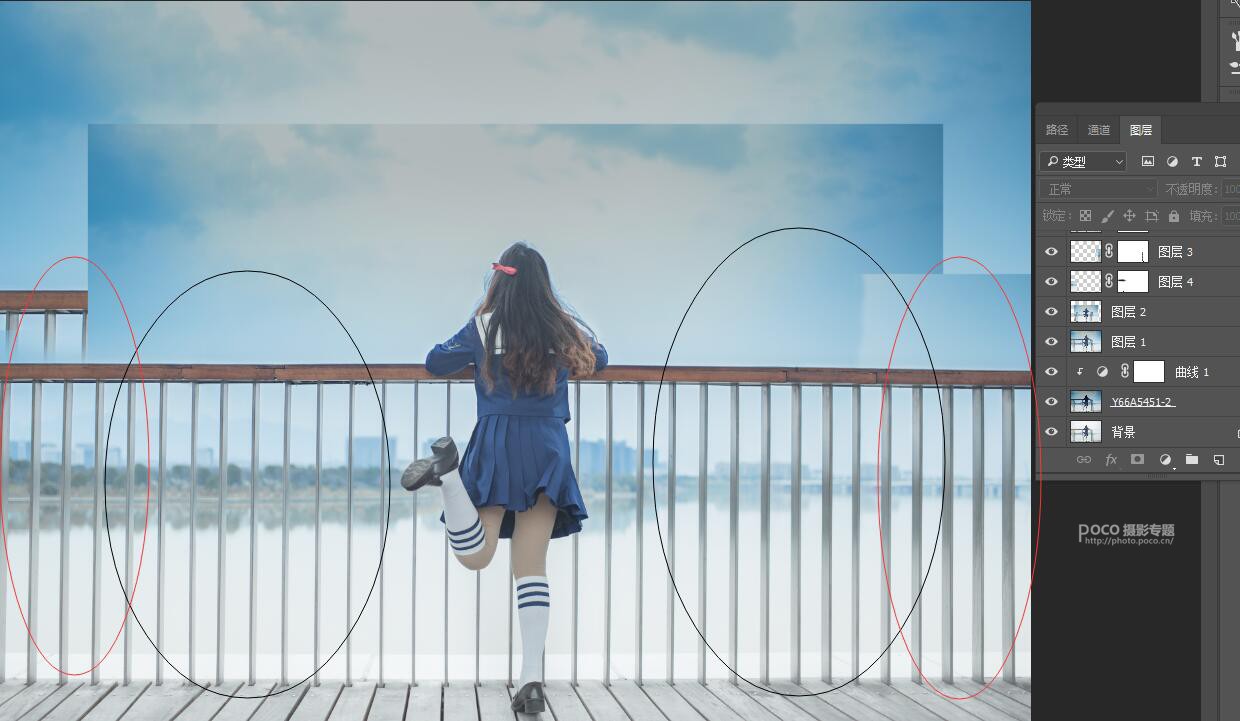 Photoshop調(diào)出湖邊女孩二次元?jiǎng)勇Y(jié)果,破洛洛